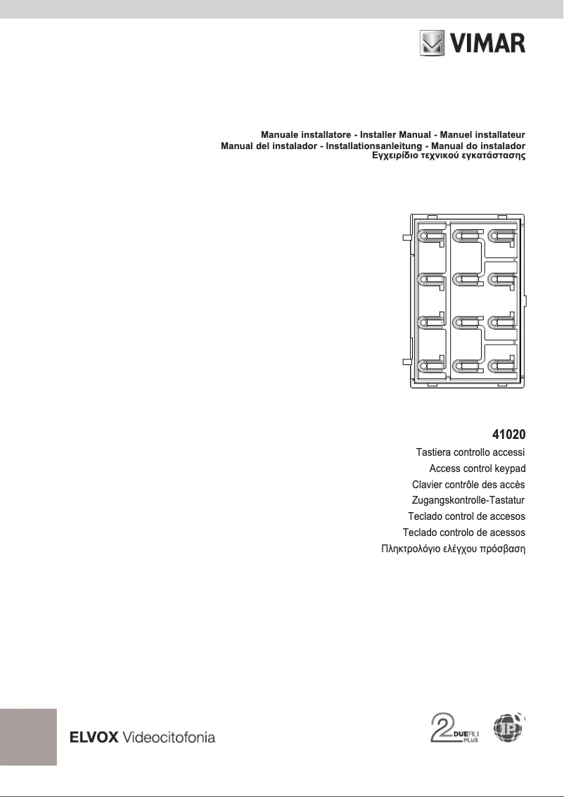 Page n°1 - Manuel utilisateur Vimar ELVOX 41020