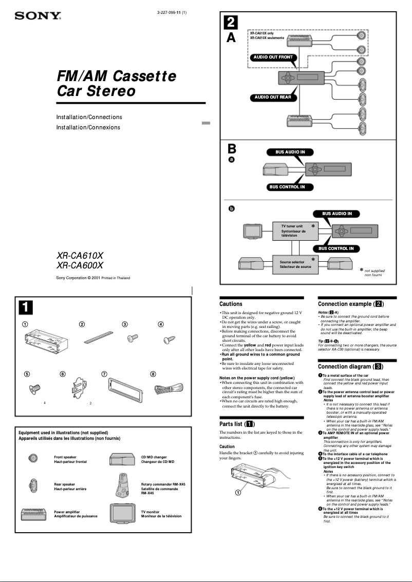 Image de la première page du manuel de l'appareil XR-CA610X