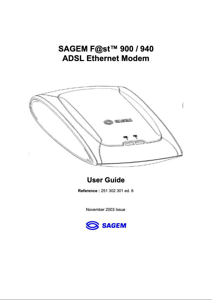 Página 1 del manual Manual de usuario Sagem FAST 900