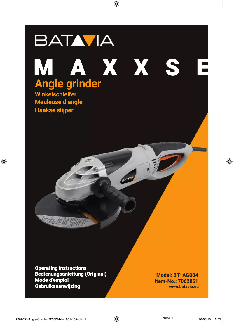 Image de la première page du manuel de l'appareil BT–AG004