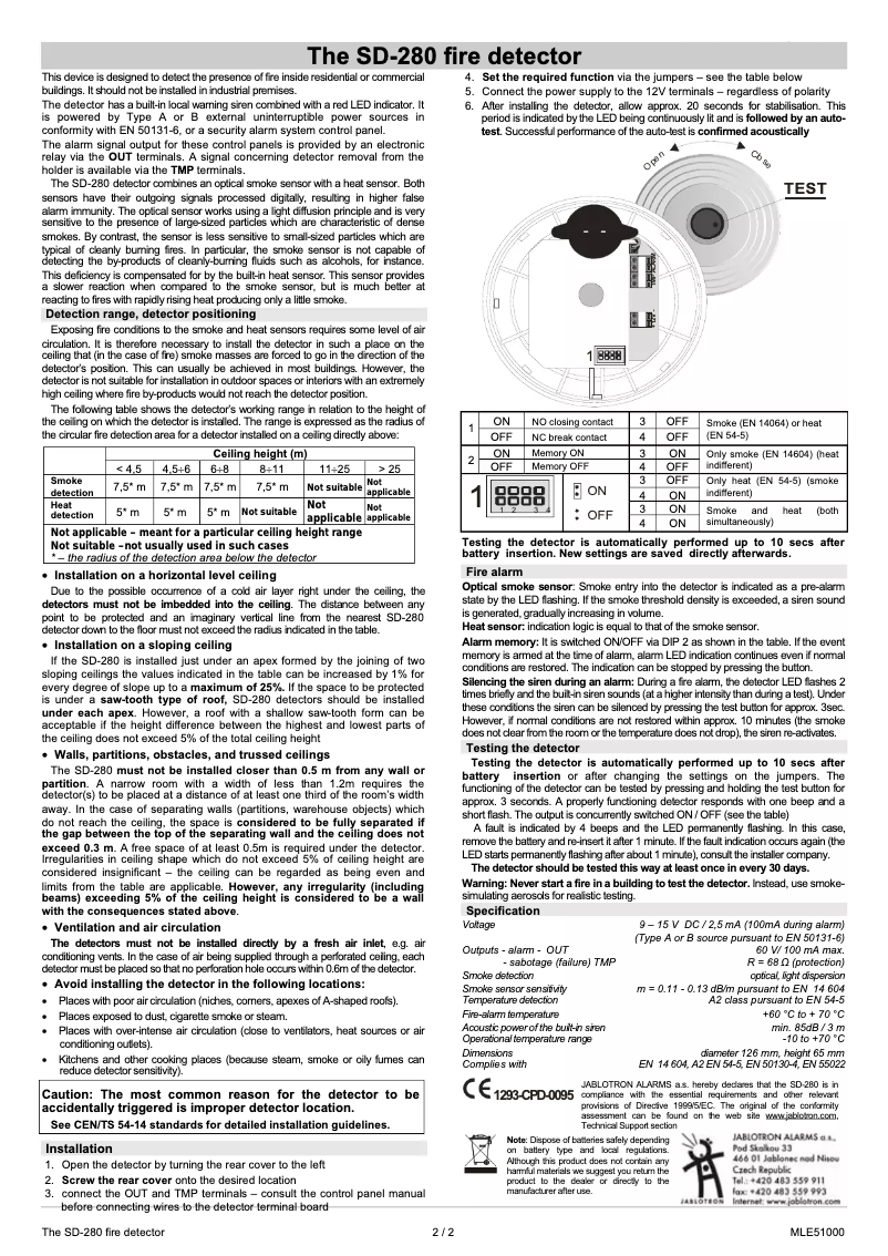 Page 1 de la notice Manuel utilisateur Joblotron SD-280
