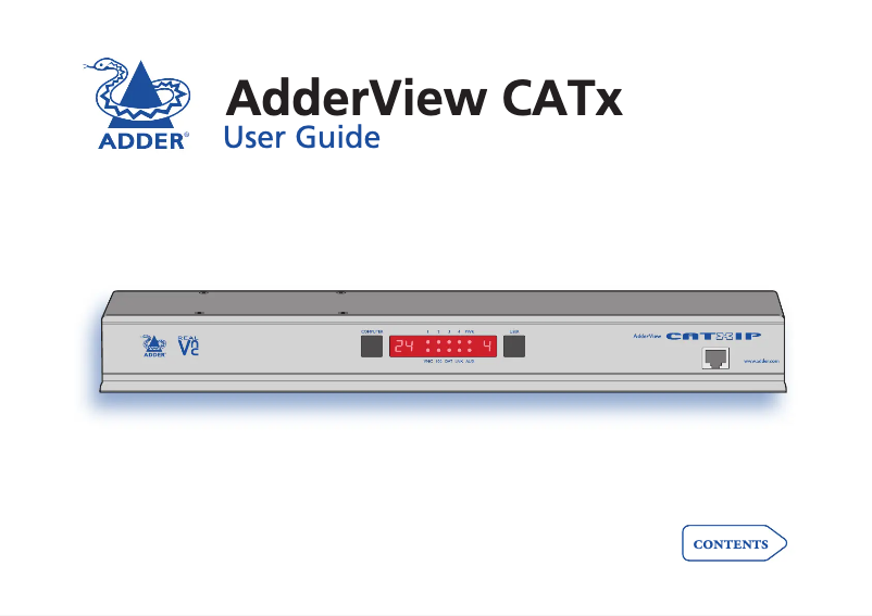 Page n°1 - Manuel utilisateur Adder AdderView CATx