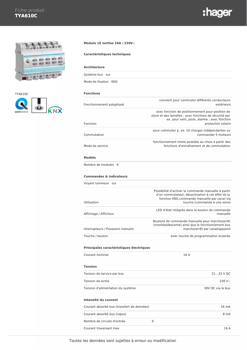 Image de la première page du manuel de l'appareil TYA610C