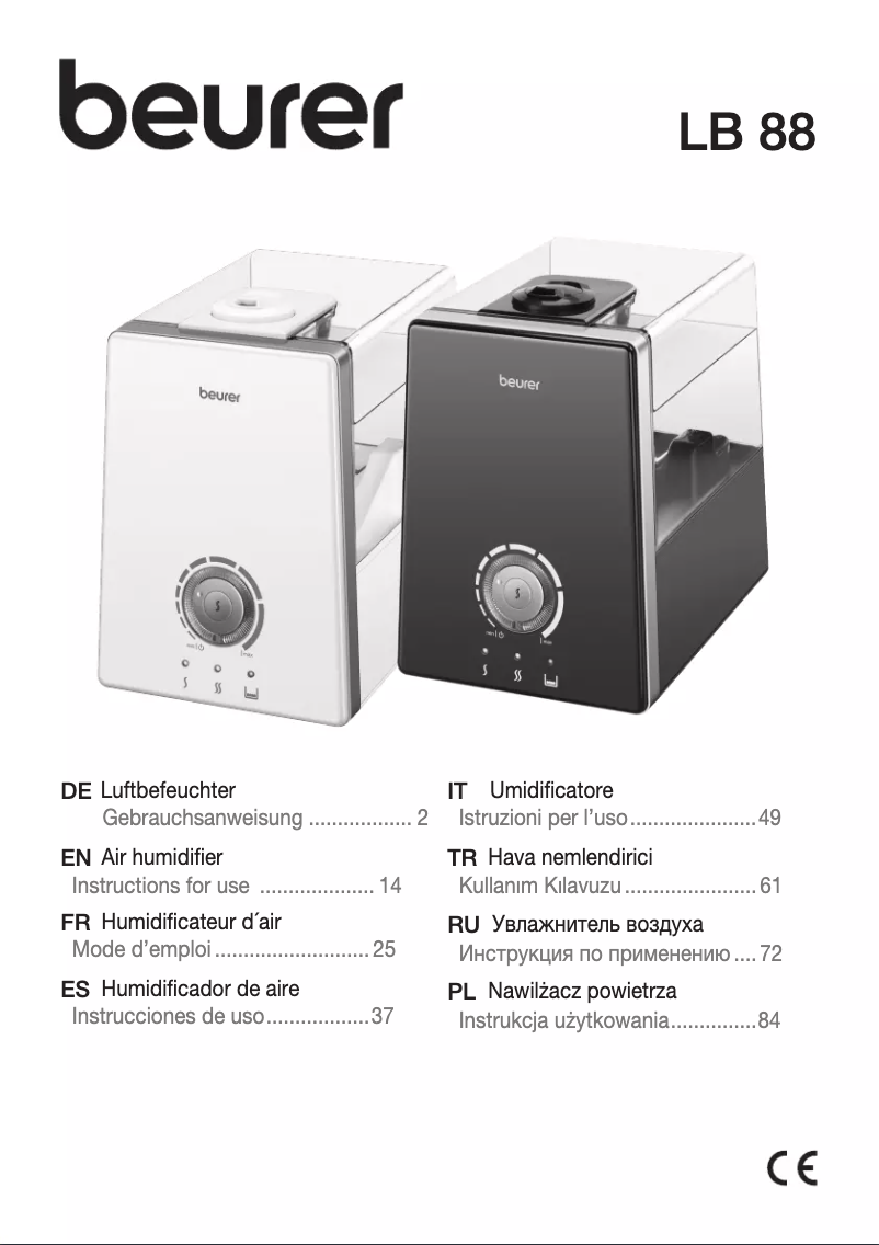 Page 1 de la notice Manuel utilisateur Beurer LB 88