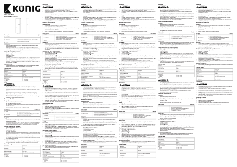 Page n°1 - Manuel utilisateur Konig SAS-CLALDW10