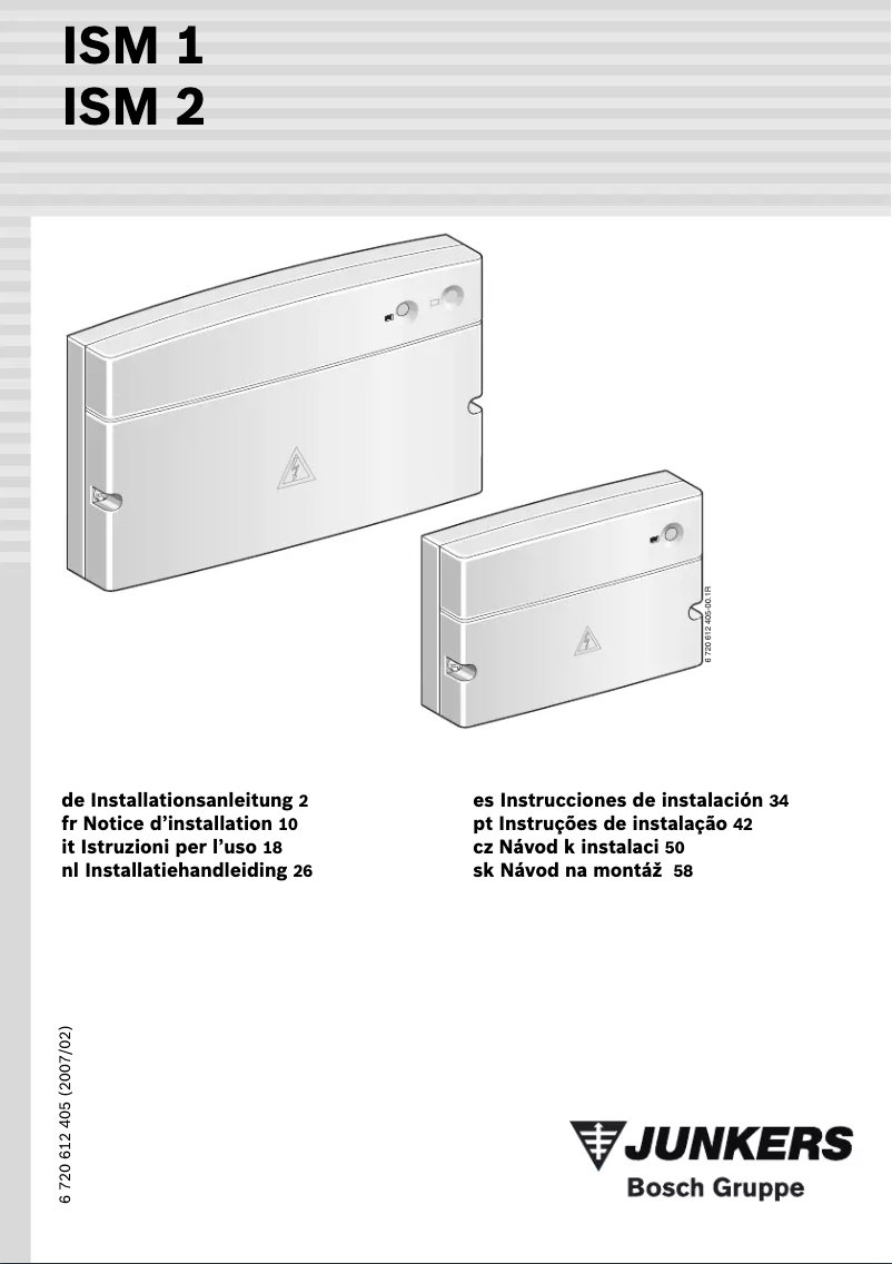 Page n°1 - Manuel utilisateur Junkers ISM 1