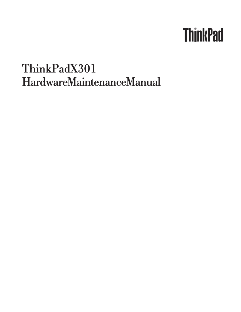 Page 1 de la notice Manuel utilisateur Lenovo ThinkPad X301