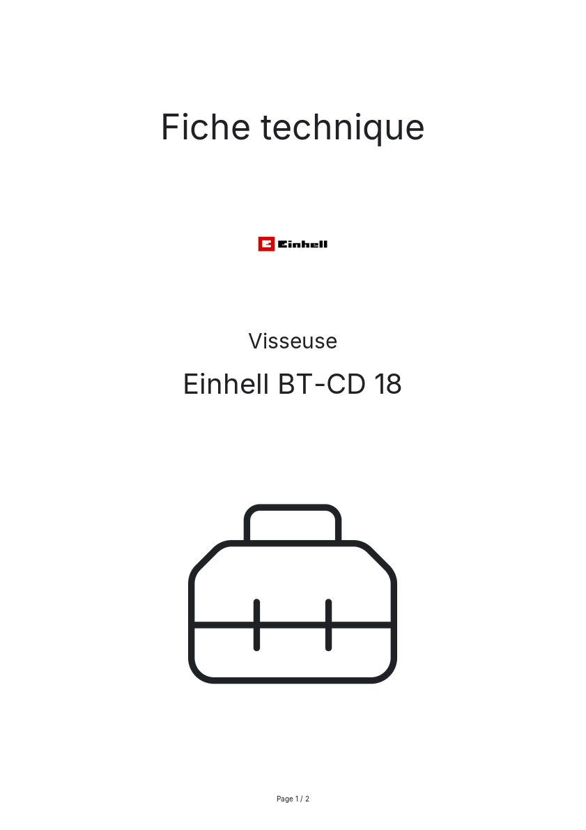 Image de la première page du manuel de l'appareil BT-CD 18
