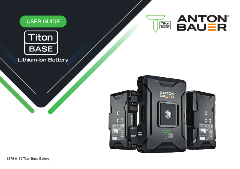 Page 1 de la notice Manuel utilisateur Anton/Bauer Titon Base