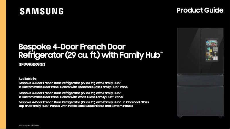 Page 1 de la notice Brochure Samsung RF29BB8900AC