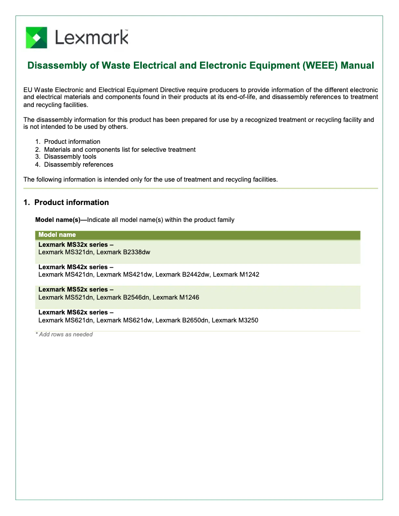 Page 1 de la notice Instructions / montage Lexmark MS421