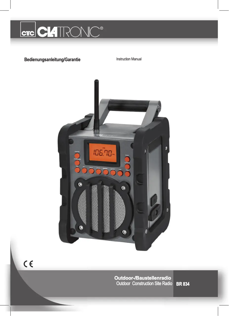 Página 1 del manual Manual de usuario Clatronic BR 834