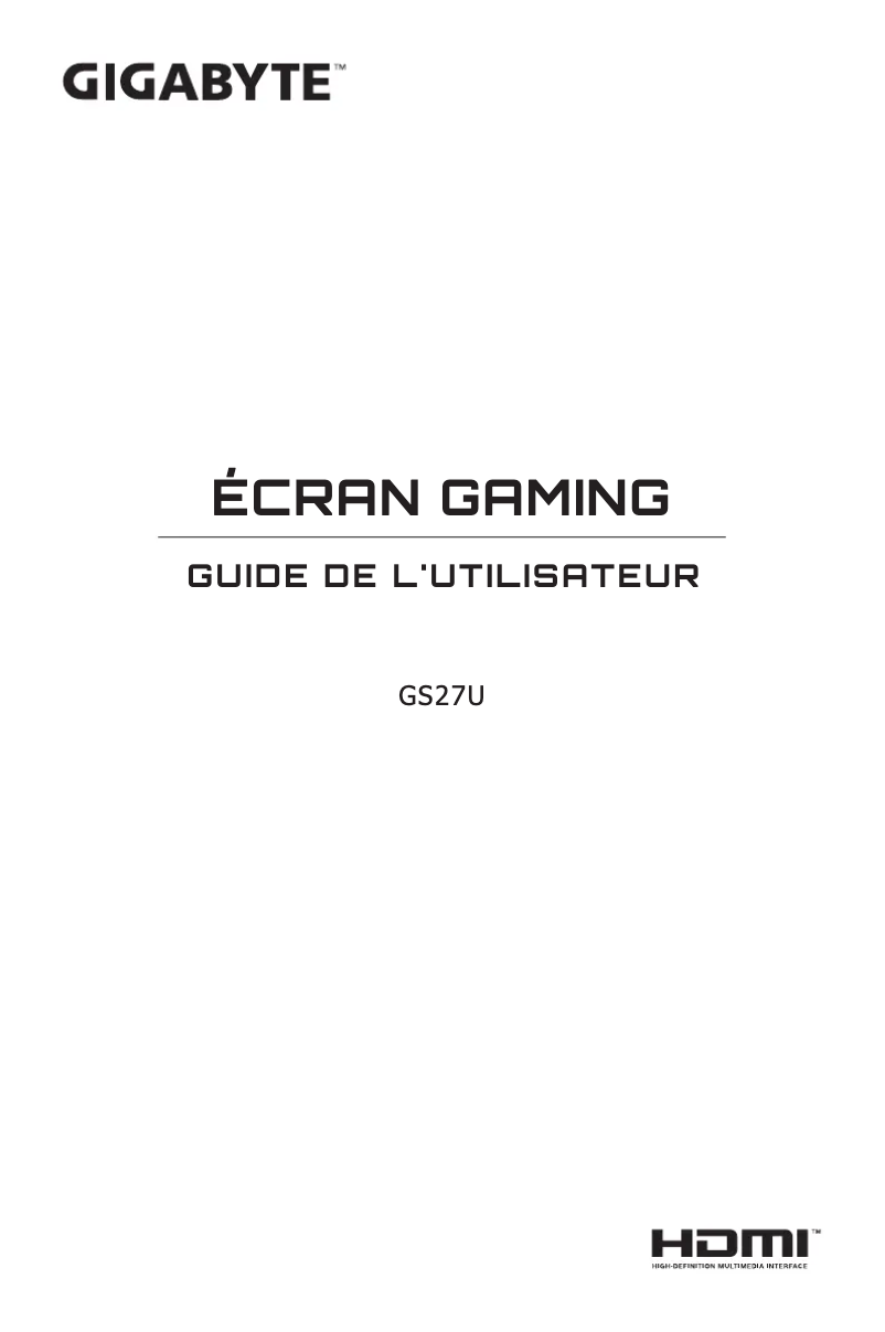 Page n°1 - Manuel utilisateur Gigabyte GS27U