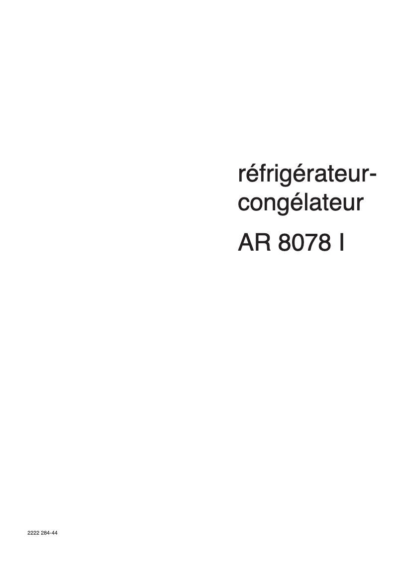 Image de la première page du manuel de l'appareil AR8076I