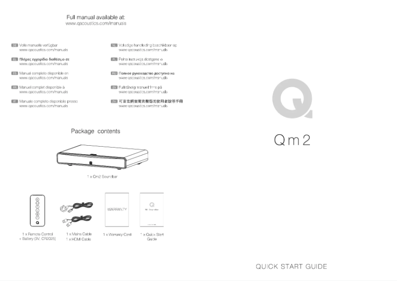 Page 1 de la notice Manuel utilisateur Q Acoustics M2