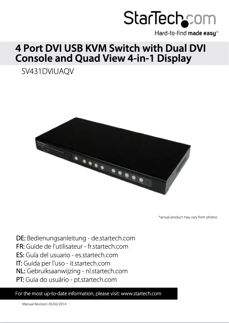 Page n°1 - Manuel utilisateur StarTech.com SV431DVIUAQV
