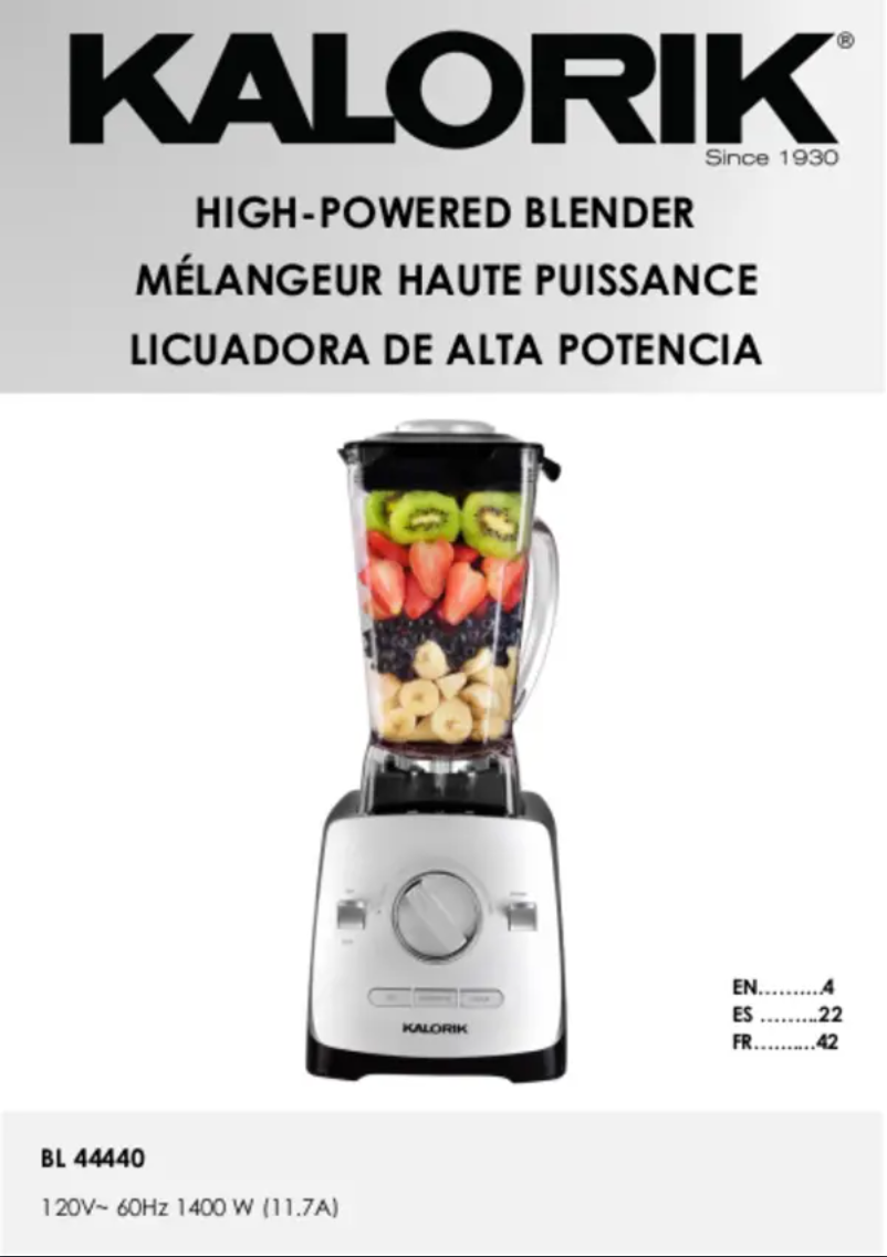 Imagen de la primera página del manual del dispositivo BL 44440