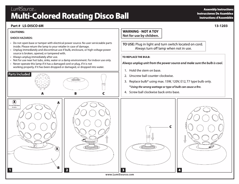 Page 1 de la notice Manuel utilisateur LumiSource LS-DISCO 6M