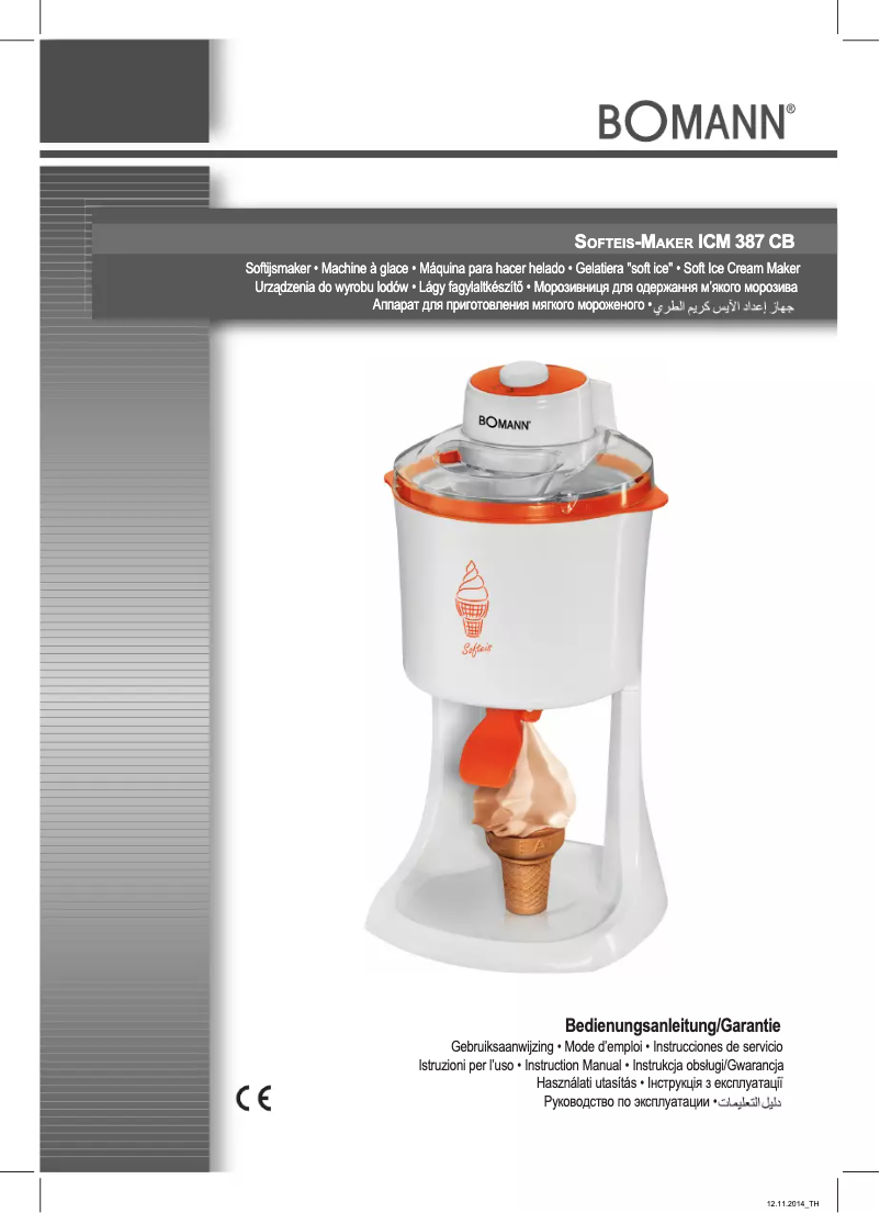 Page 1 de la notice Manuel utilisateur Bomann ICM 387 CB