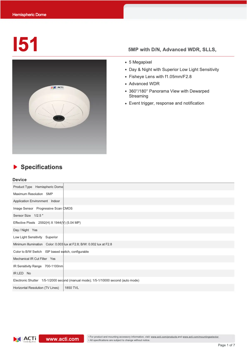 Image de la première page du manuel de l'appareil I51