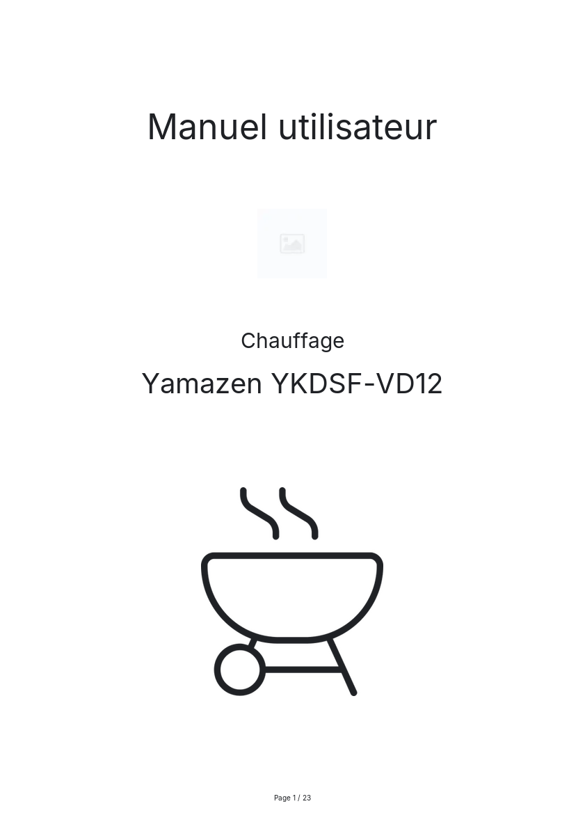 Page n°1 - Manuel utilisateur Yamazen YKDSF-VD12