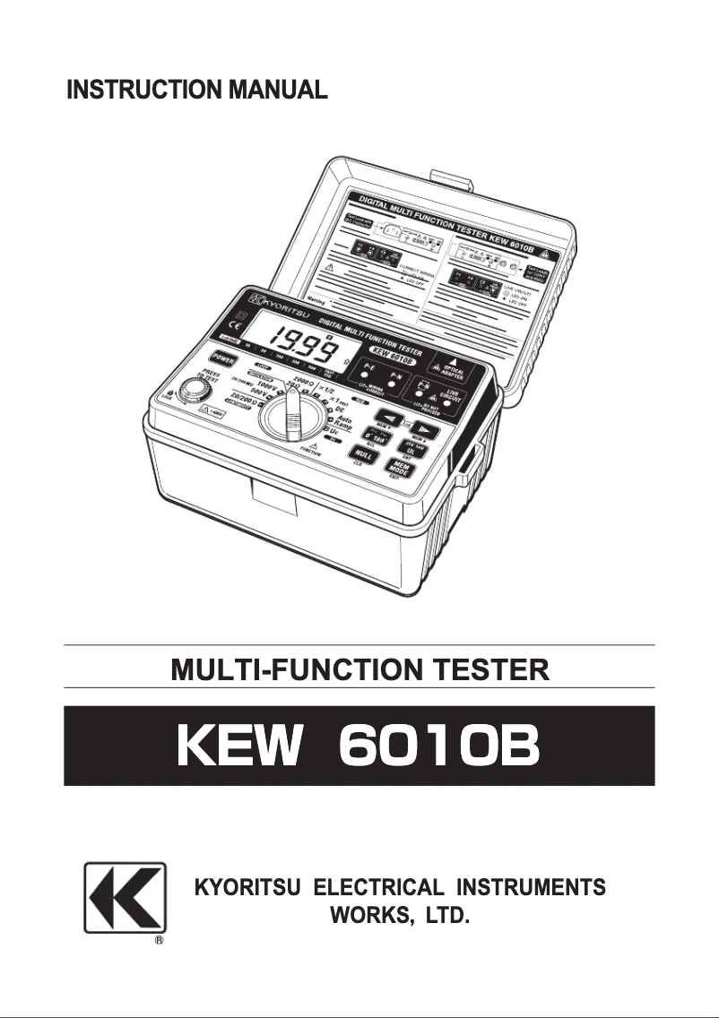 Page 1 de la notice Manuel utilisateur Kyoritsu KEW 6010B