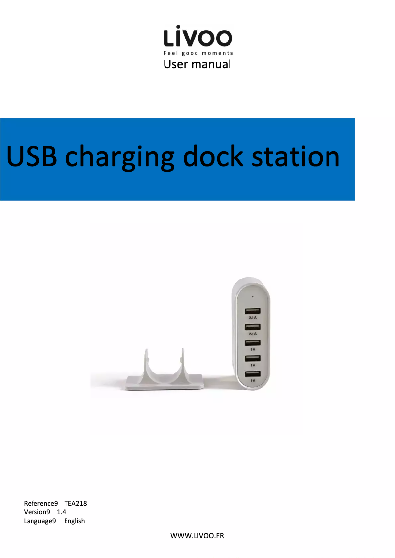 Page 1 of the manual User Manual Livoo TEA218