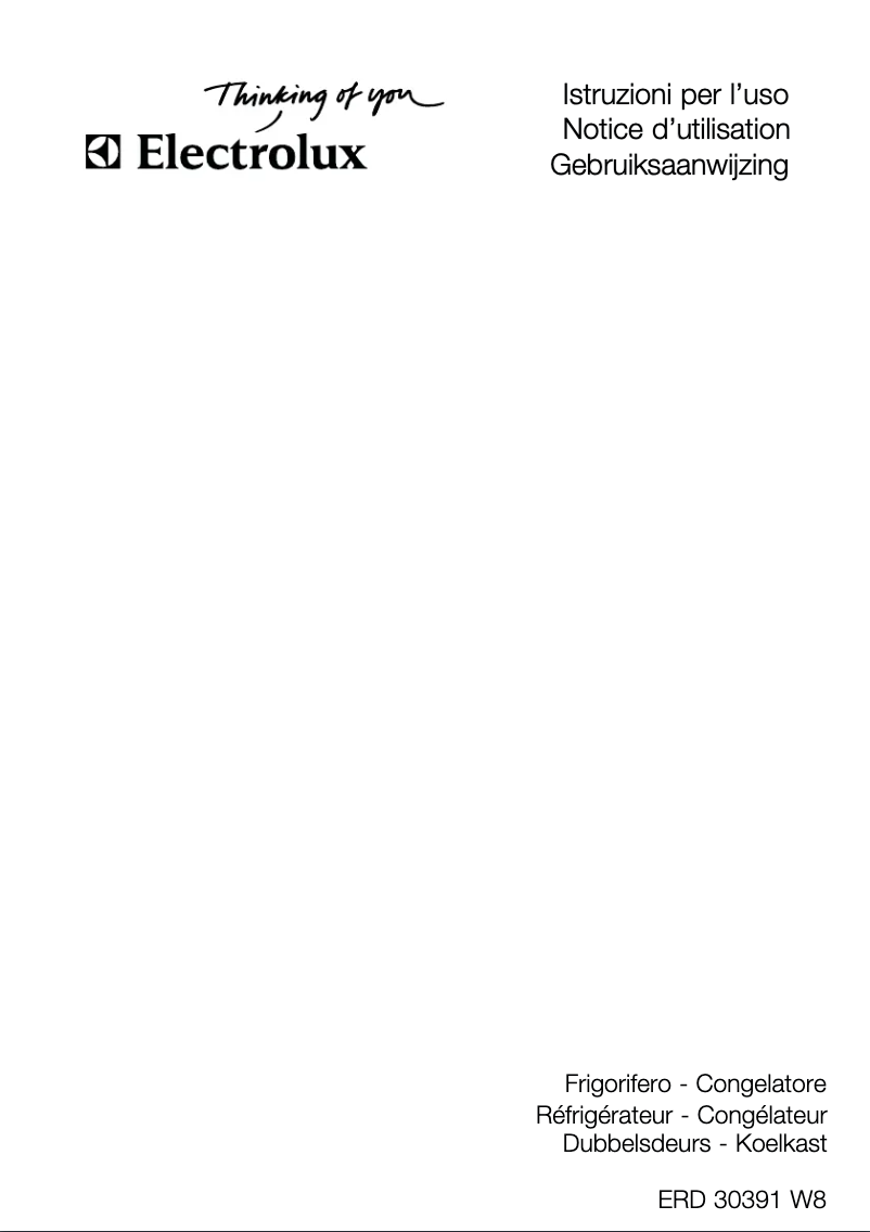 Page 1 de la notice Manuel utilisateur Electrolux ERD 30391 W8