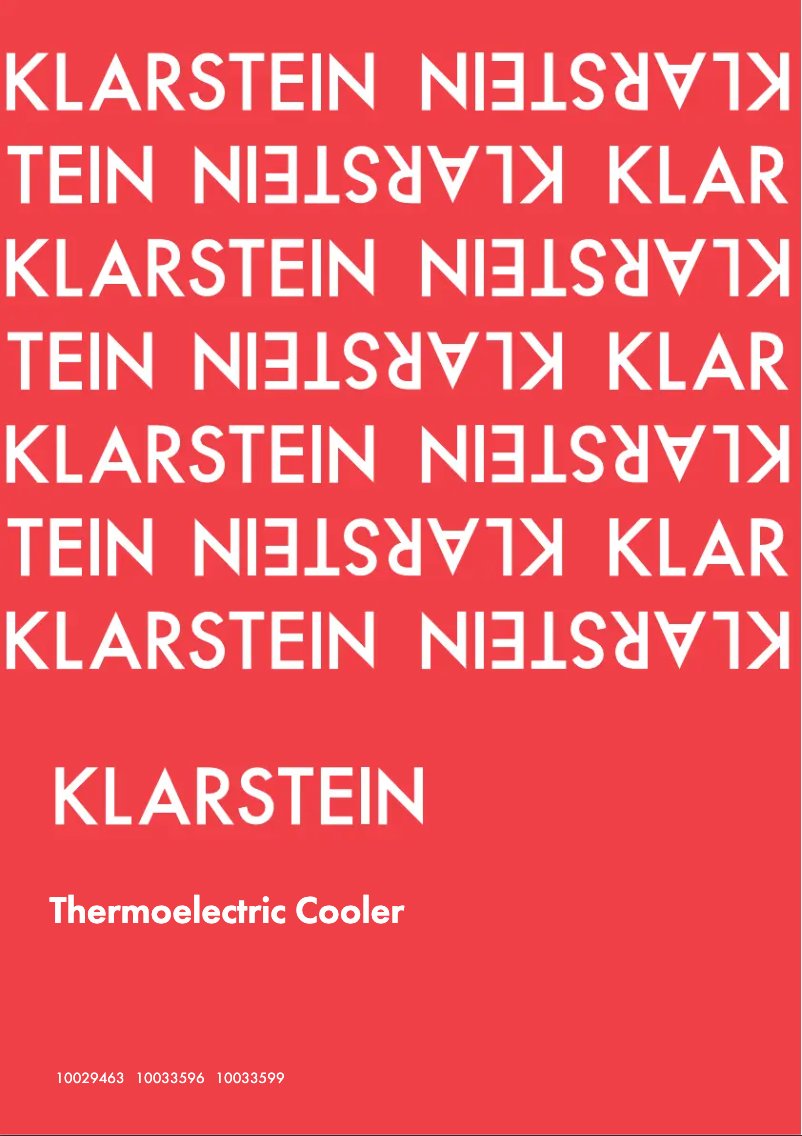 Page 1 de la notice Manuel utilisateur Klarstein 10033599