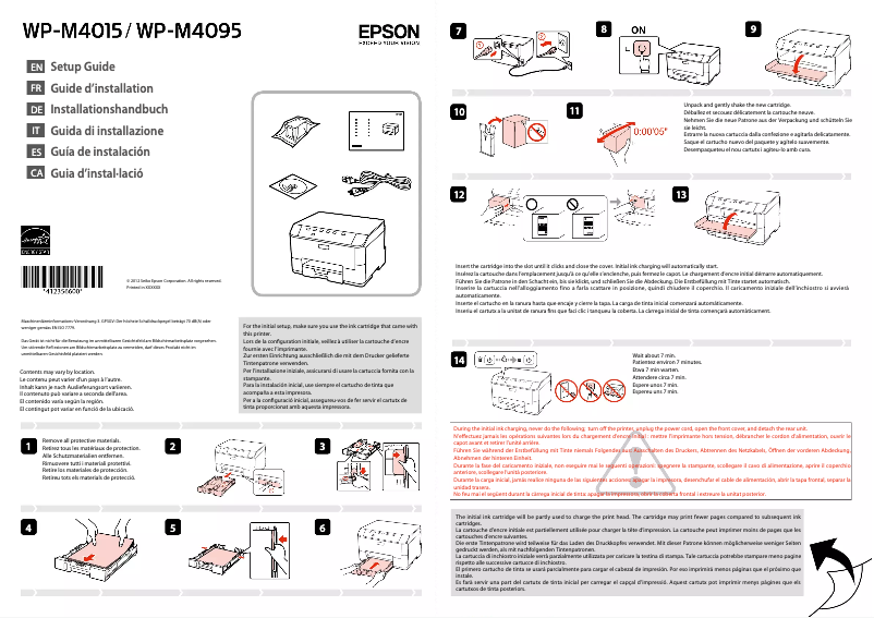Page 1 de la notice Guide d'installation Epson WorkForce Pro WP-M4015DN