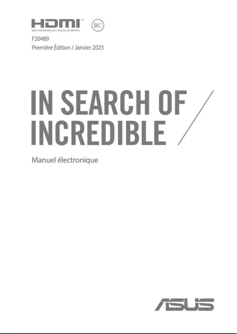 Page 1 de la notice Manuel utilisateur Asus VivoBook S14