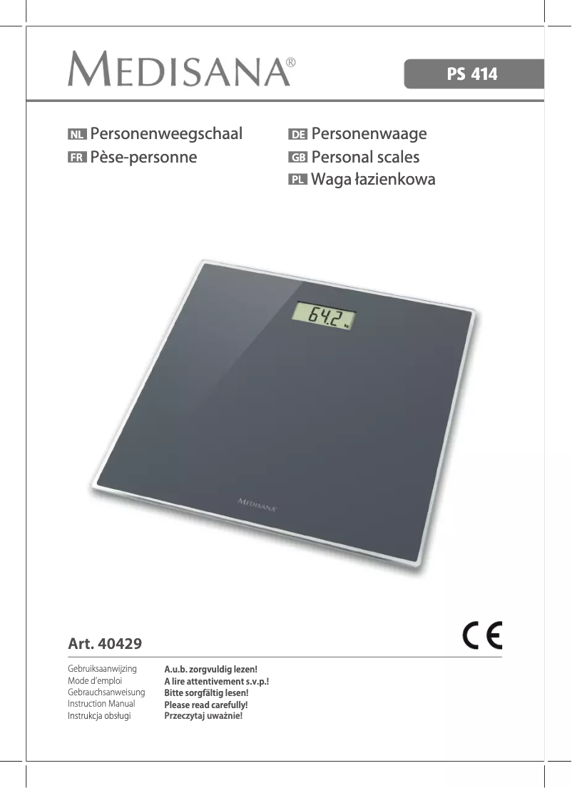 Page n°1 - Manuel utilisateur Medisana PS 414