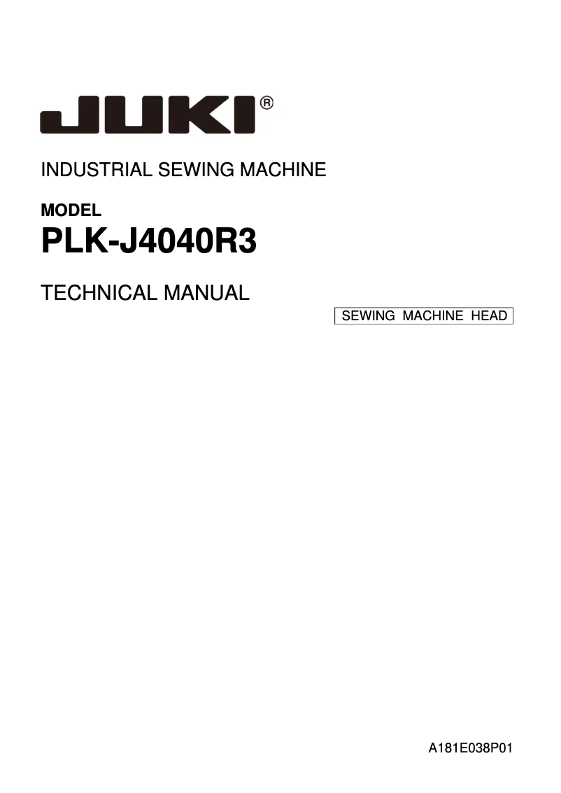 Page 1 de la notice Manuel utilisateur Juki PLK-J4040R3