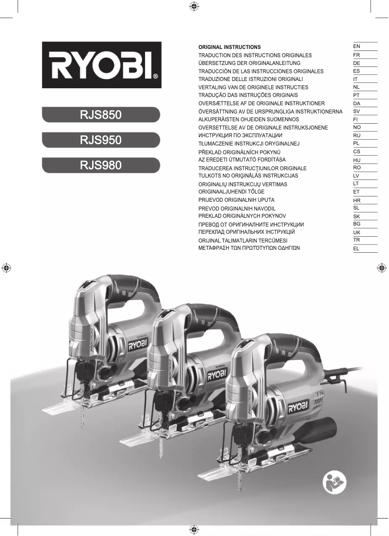 Page 1 de la notice Manuel utilisateur RYOBI RJS850KA5