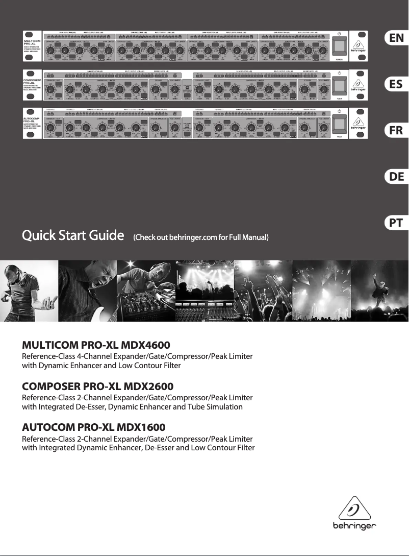 Page n°1 - Guide de démarrage rapide Behringer Multicom Pro-XL MDX4600