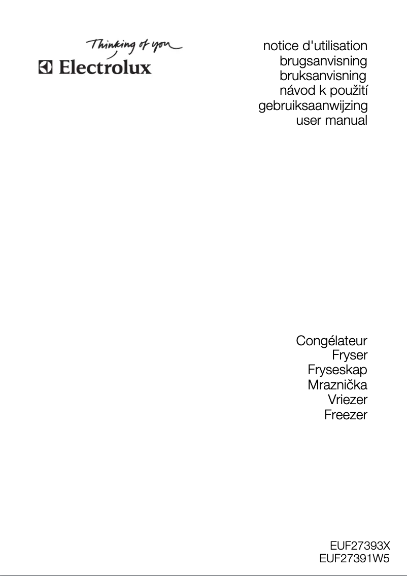 Page 1 de la notice Manuel utilisateur Electrolux EUF 27391