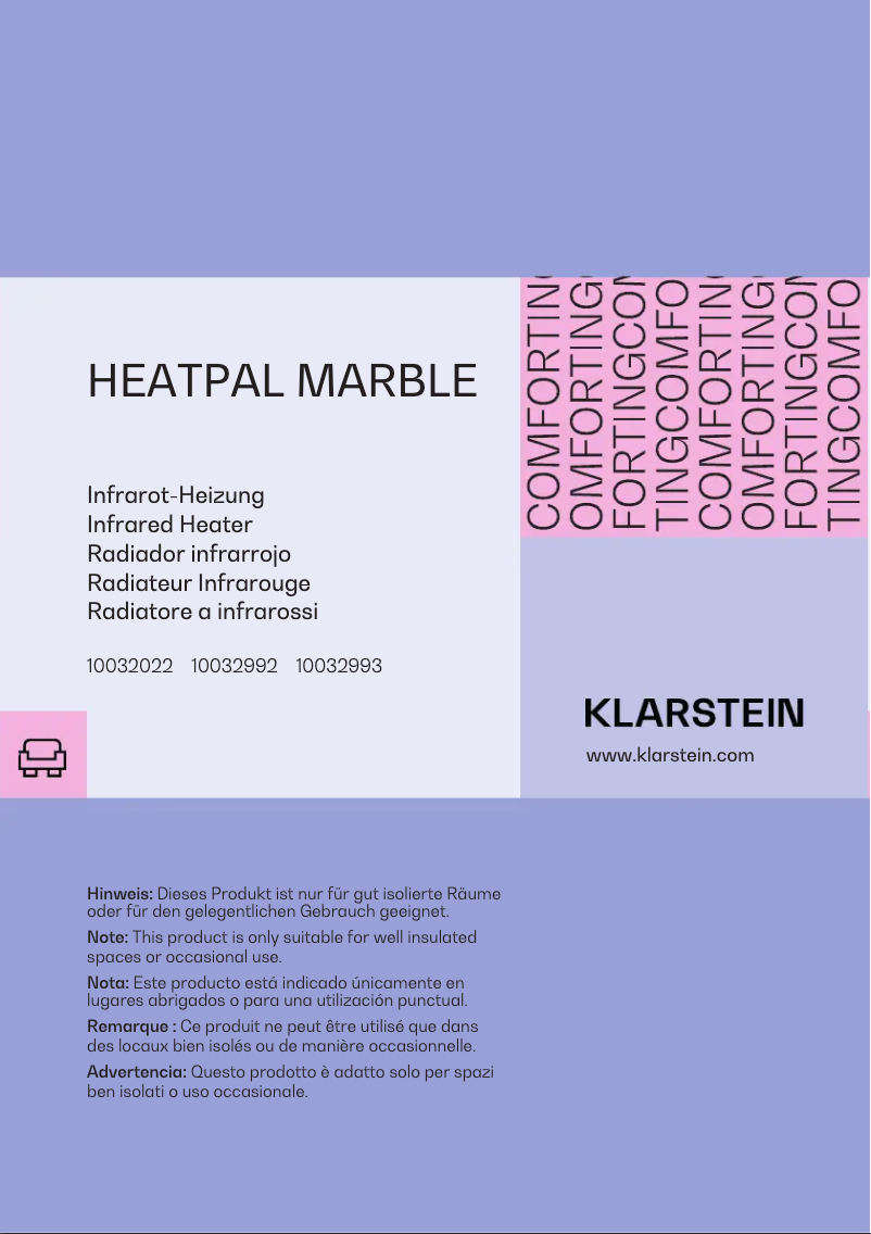 Page 1 de la notice Manuel utilisateur Klarstein HeatPal Marble