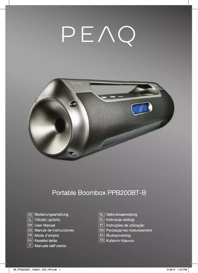 Image de la première page du manuel de l'appareil PPB200BT-B