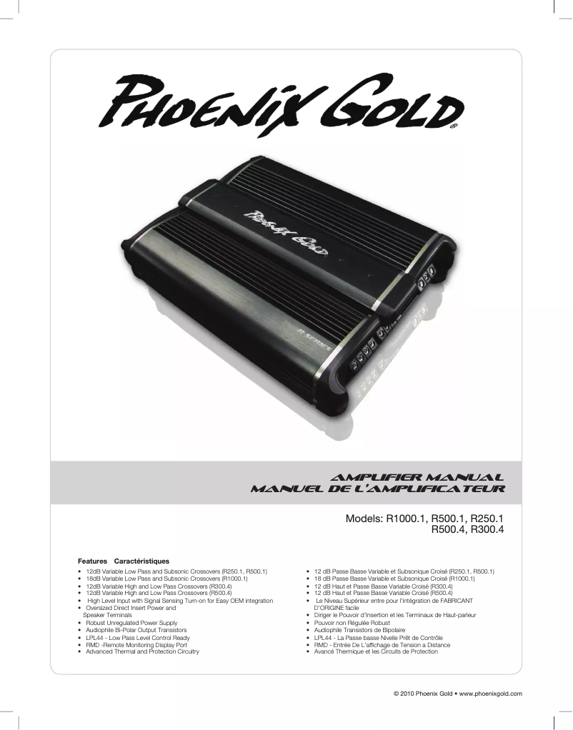 Page n°1 - Manuel utilisateur Phoenix Gold R250.1