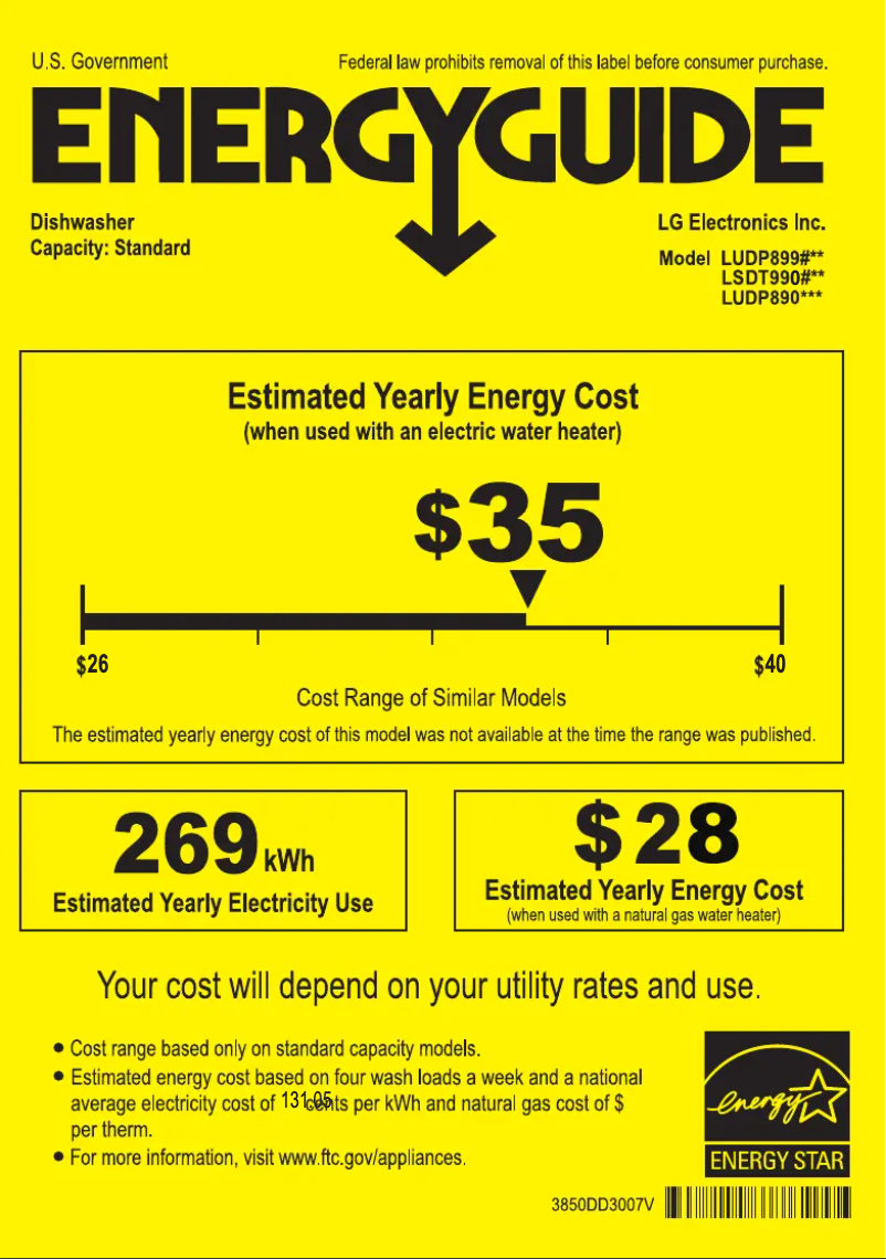 Página 1 del manual Etiqueta energética LG LUDP8908SN