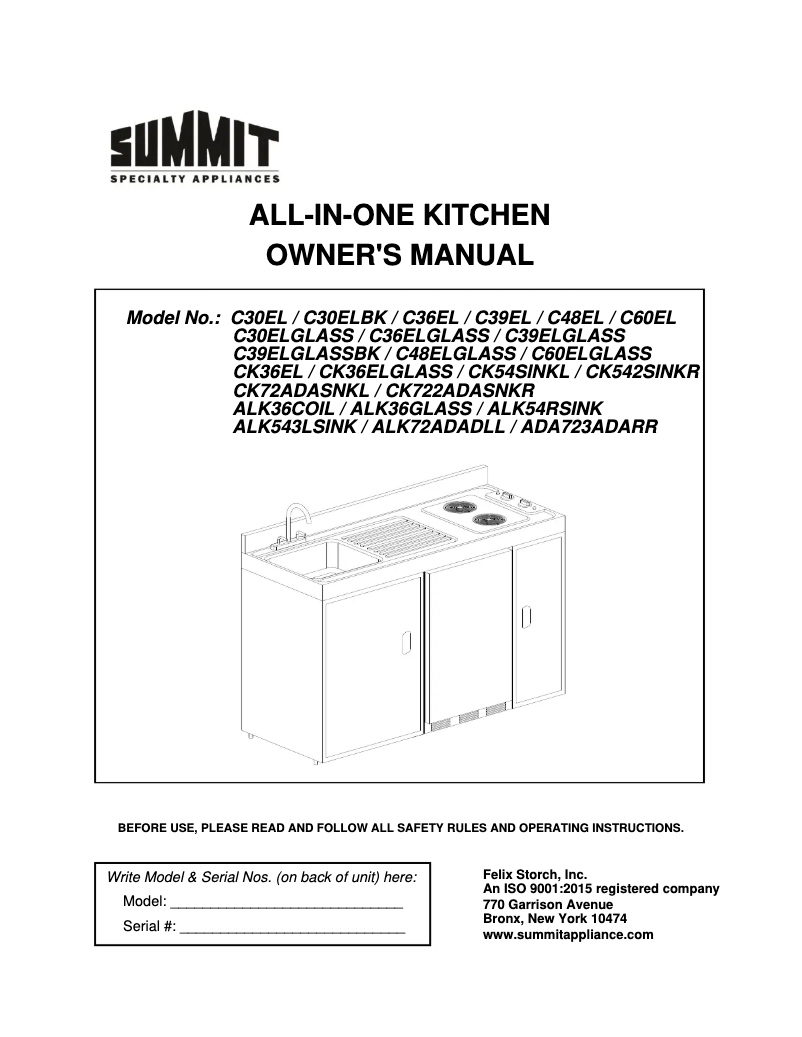 Page n°1 - Manuel utilisateur Summit C48EL