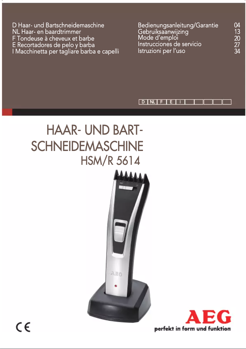 Page n°1 - Manuel utilisateur AEG HSM/R 5614