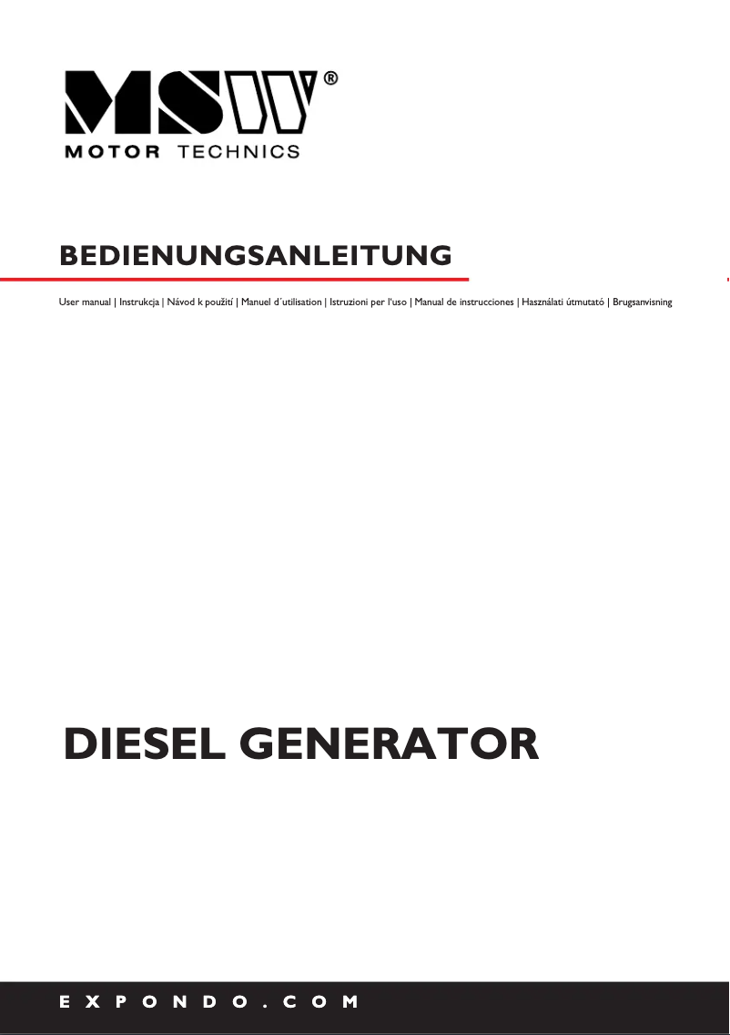 Page 1 de la notice Manuel utilisateur MSW MSW-AVR 7500S EURO5