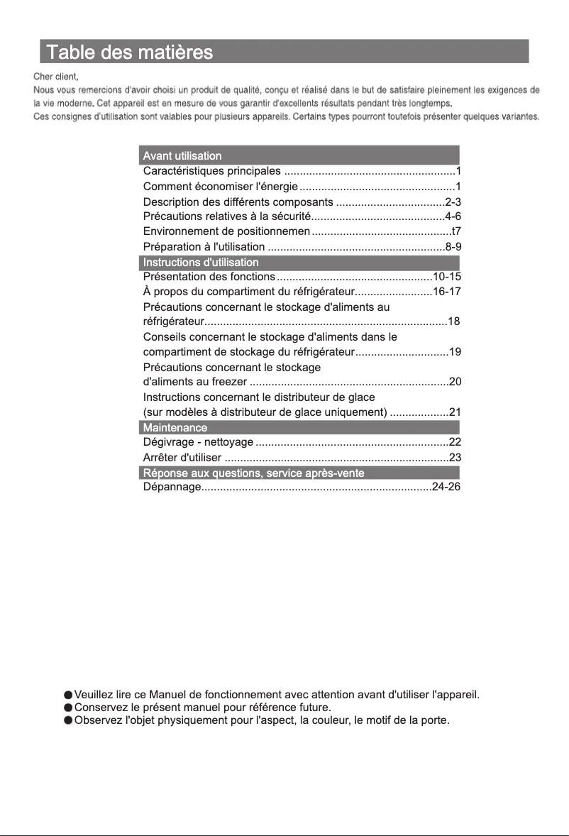 Page 1 de la notice Manuel utilisateur Haier CFE633CNE