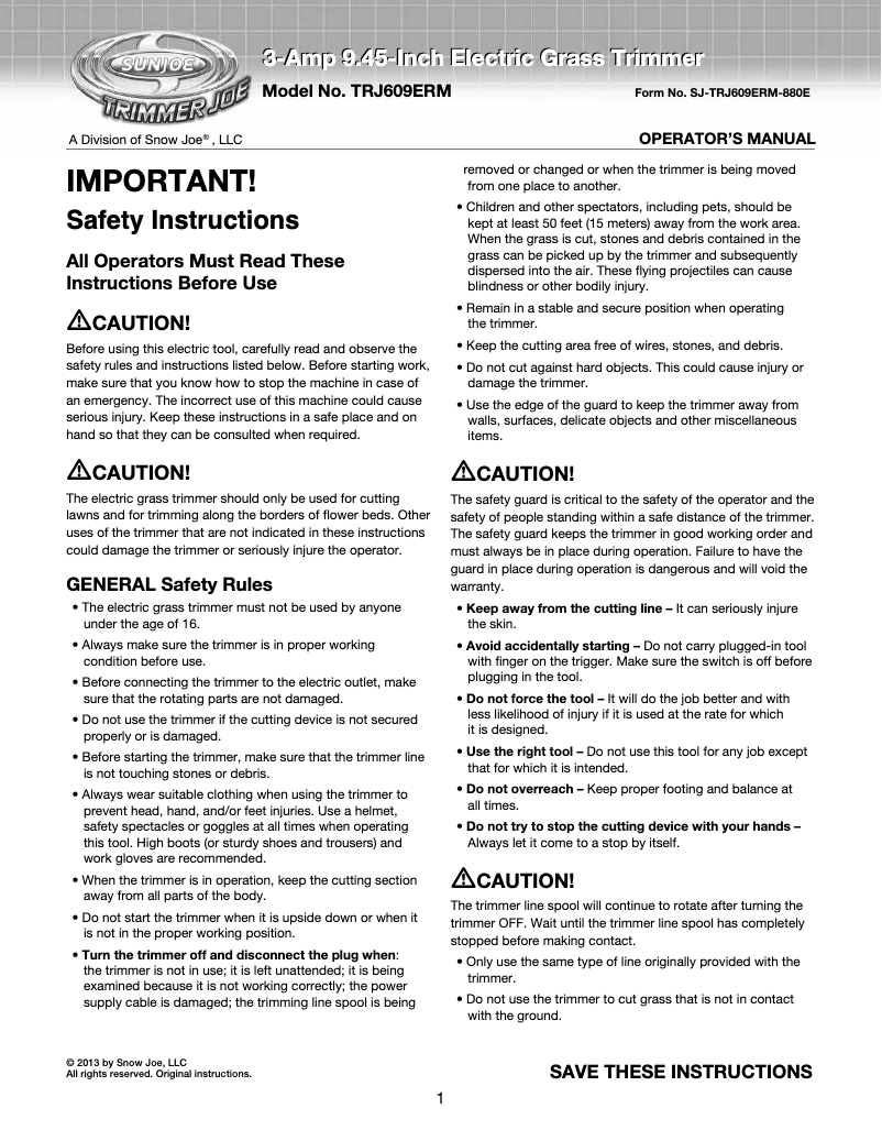 Image de la première page du manuel de l'appareil TRJ609E-RM