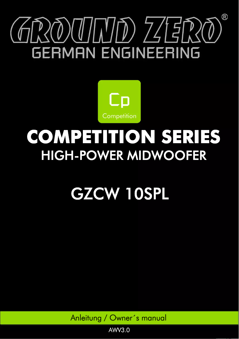 Página 1 del manual Manual de usuario Ground Zero GZCW 10SPL