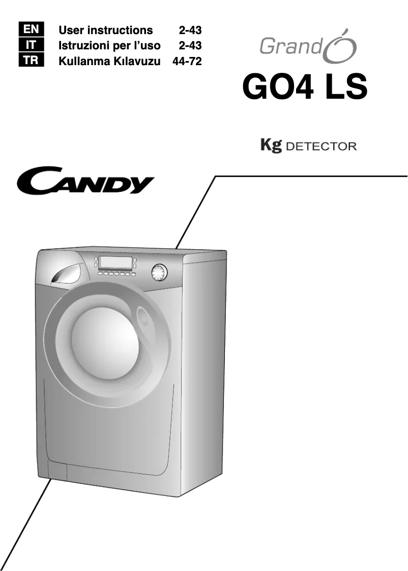 Page 1 de la notice Manuel utilisateur Candy GO4 1274LS-S