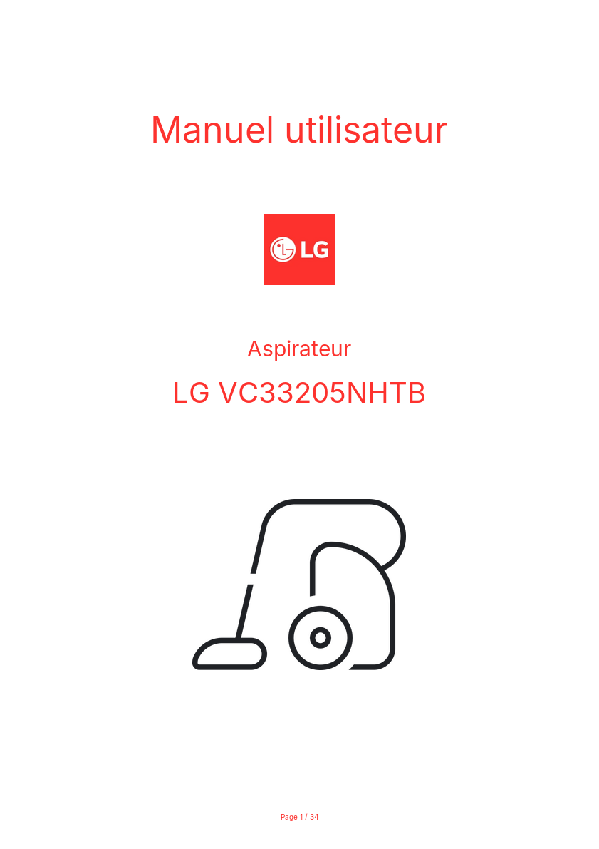 Page n°1 - Manuel utilisateur LG VC33205NHTB