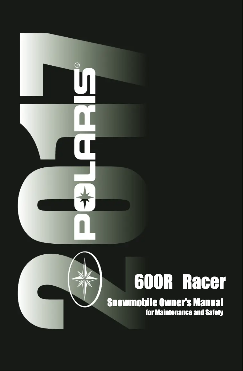 Page 1 de la notice Manuel utilisateur Polaris 600R Racer (2017)