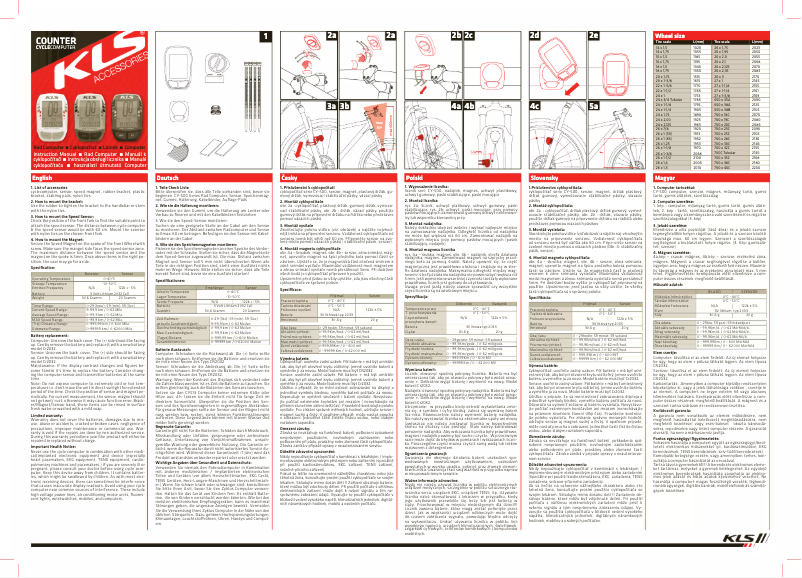 Page 1 de la notice Manuel utilisateur Kellys Counter KLS